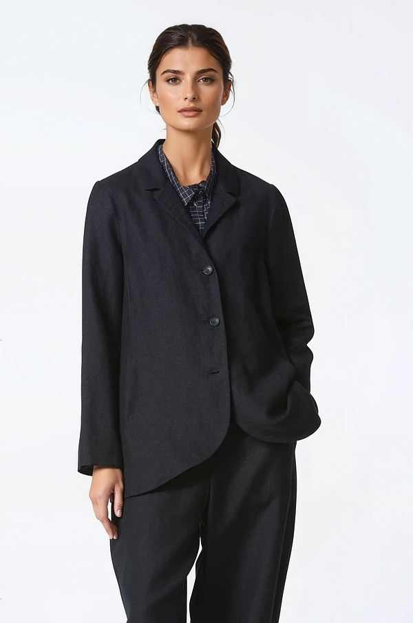 Jacket 317 - Virgin wool - linen mix - 990BLACK - 10230710122