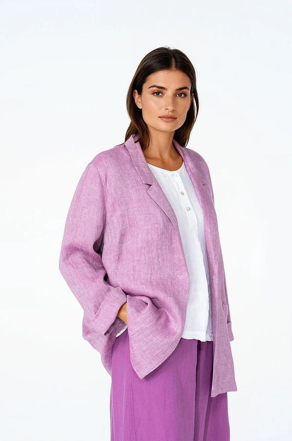 Jacket 510 - Pure Linen Two-tone Herringbone - 370PURPLE - 10250110086