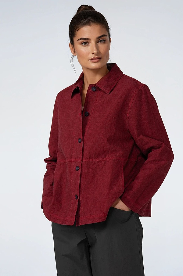 Jacket 514 - Linen Cotton Houndstooth - 350DAHLIA - 10250110092