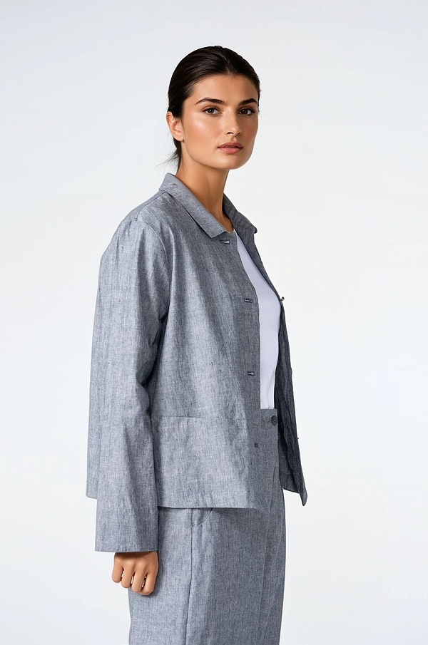 Jacket 516 - Linen Cotton Chambray - 490NAVY - 10250110094