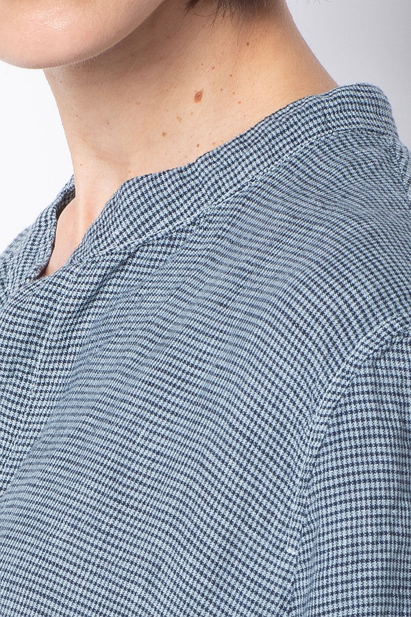 Jurk 521 - 100% linnen met ruit - 520VAPOUR - 10250110114