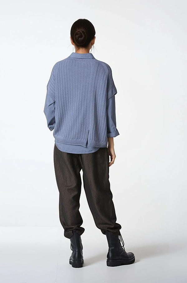 Kalhoty 319 - Virgin wool - linen mix - 860BARK - 10230710058