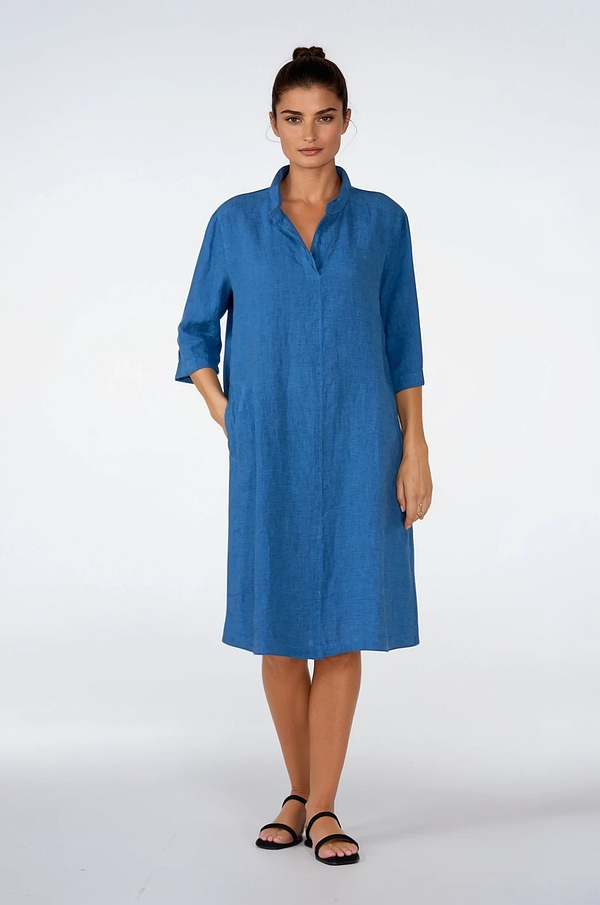 Kjole 521 - Små gingham-tern i rent hør - 440HEAVEN - 10250110114