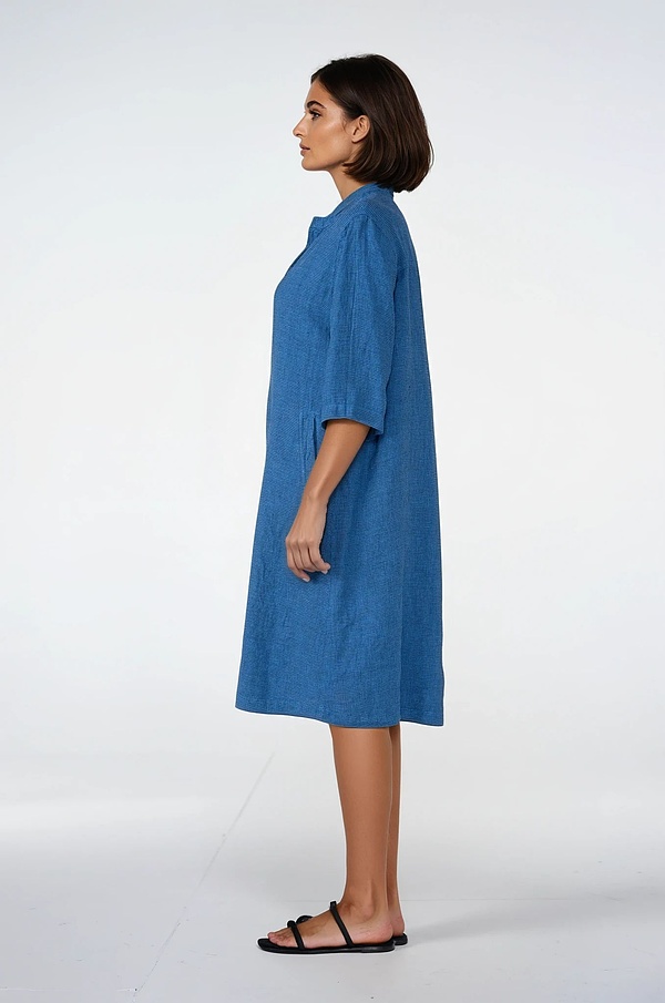 Kjole 521 - Små gingham-tern i rent hør - 440HEAVEN - 10250110114