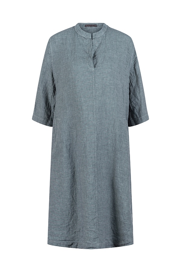 Kjole 521 - Små gingham-tern i rent hør - 520VAPOUR - 10250110114