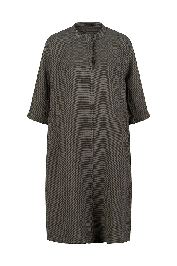 Kjole 521 - Små gingham-tern i rent hør - 830GRIT - 10250110114