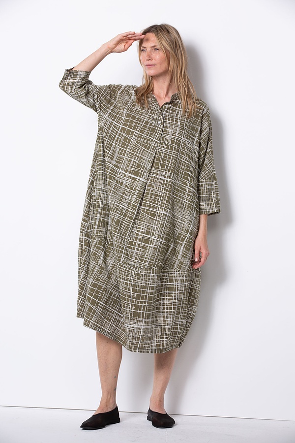 Kleid 534 wash - Mini Dots' Druck auf Baumwoll-Viskose Mischung - 780IVY - 10250110157