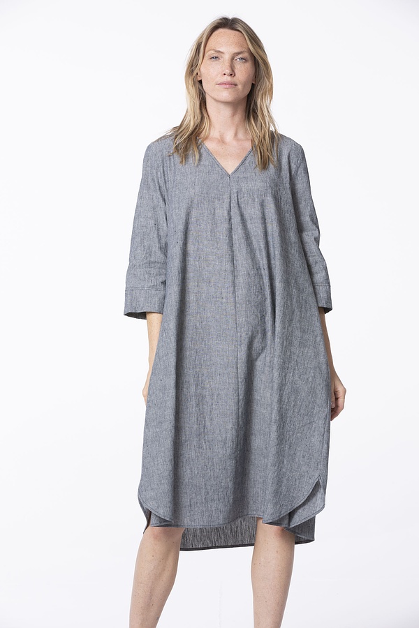 Kleid 535 - Leinen-Baumwoll Chambray - 490NAVY - 10250110158