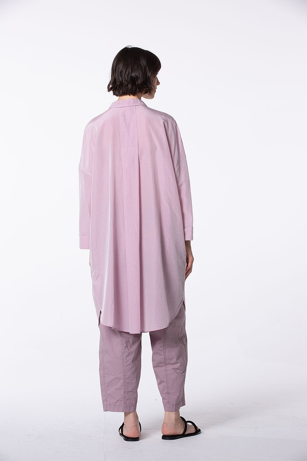 Kleid 539 wash - Fein gestreifter Baumwoll-Cupro Rips - 330ROSEWOOD - 10250110164