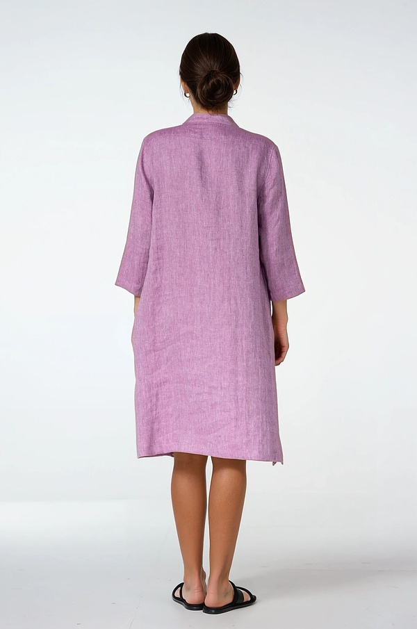 Kleid 540 - Zweifarbiger Fischgrat aus reinem Leinen - 370PURPLE - 10250110168