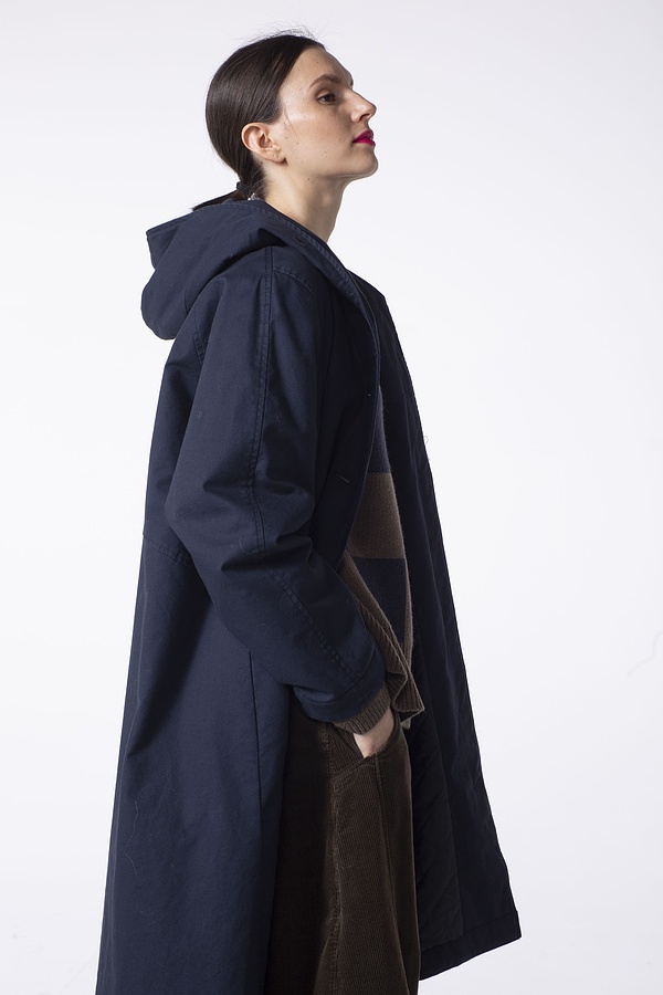 Coat Teera 306 wash / Cotton - twill 490NAVY