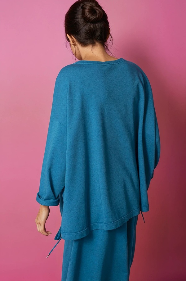 Pullover 313 - Organic Cotton-Yak Jersey - 560TEAL - 10230710054