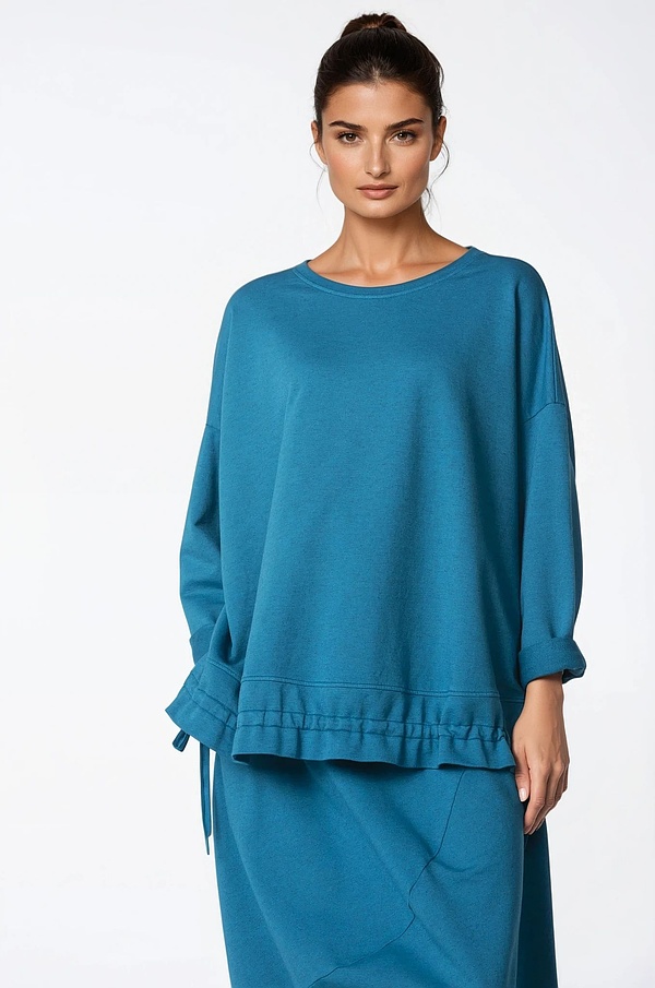 Pullover 313 - Organic Cotton-Yak Jersey - 560TEAL - 10230710054