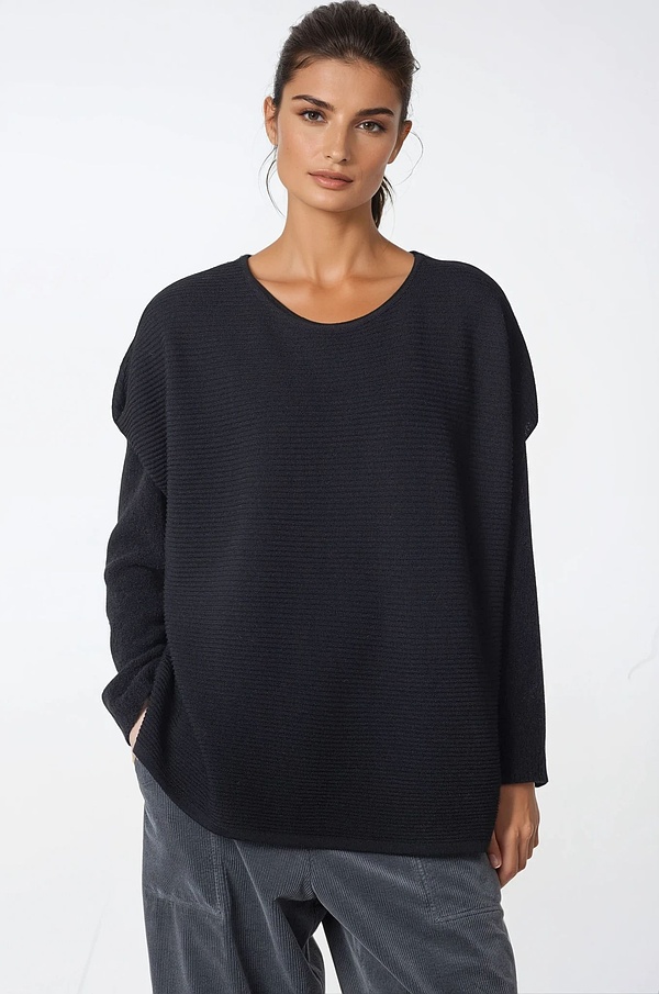 Pullover 316 - 100% merino wool - 990 BLACK - 10230713014
