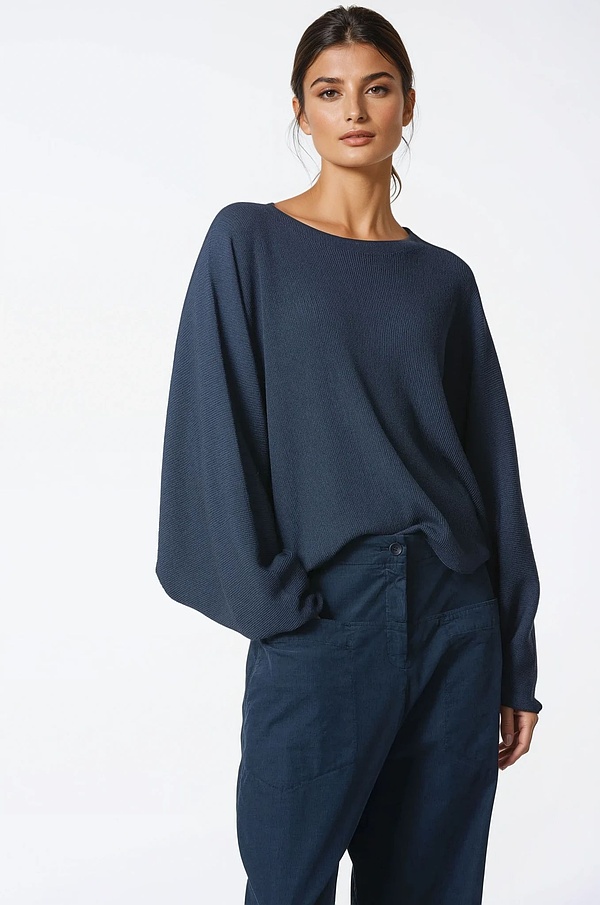Pullover 323 - 100% merino wool - 580BLUE - 10230713023