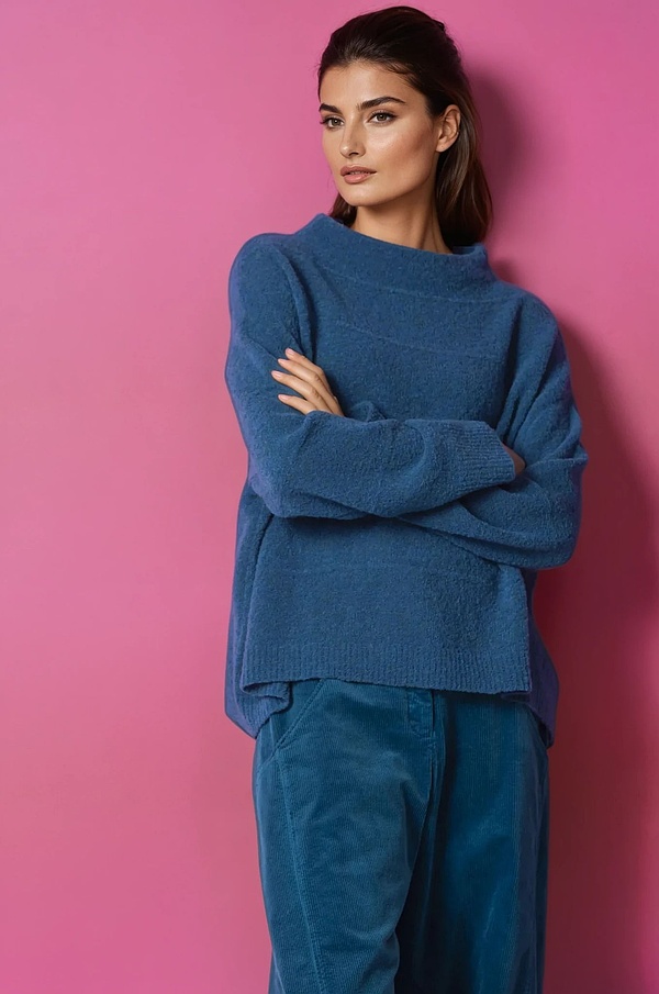 Pullover 337 - Virgin wool - Bouclé mix - 560TEAL - 10230713040
