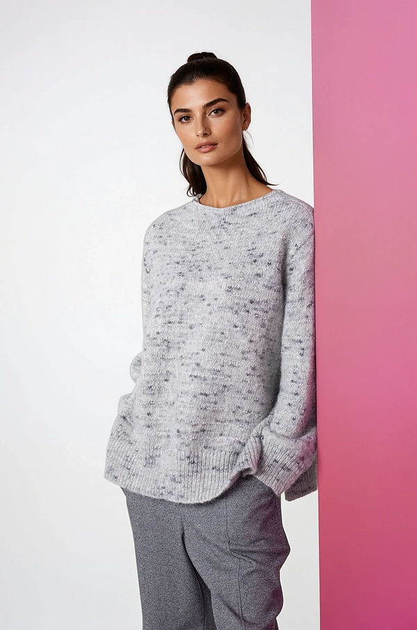 Pullover 339 - Alpaca, cotton and wool mix - 930GREY - 10230713041