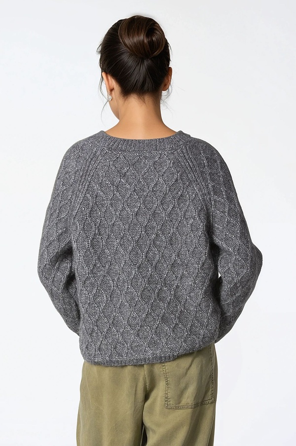 Pullover 340 - Alpaca, cotton and wool mix - 970ASPHALT - 10230713042