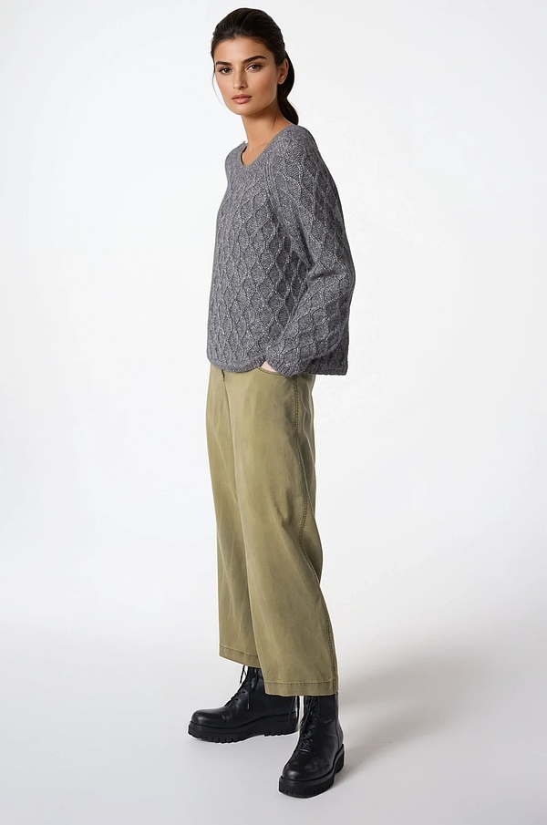 Pullover 340 - Alpaca, cotton and wool mix - 970ASPHALT - 10230713042