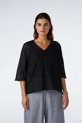 Pullover 513 - Leichte Leinenmischung - 990BLACK - 10250113013