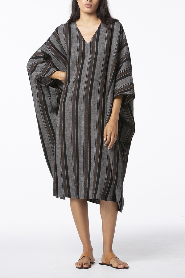 Robe 227 - Structured Linen-Viscose-Mix - 860NUTMEG - 10220110146