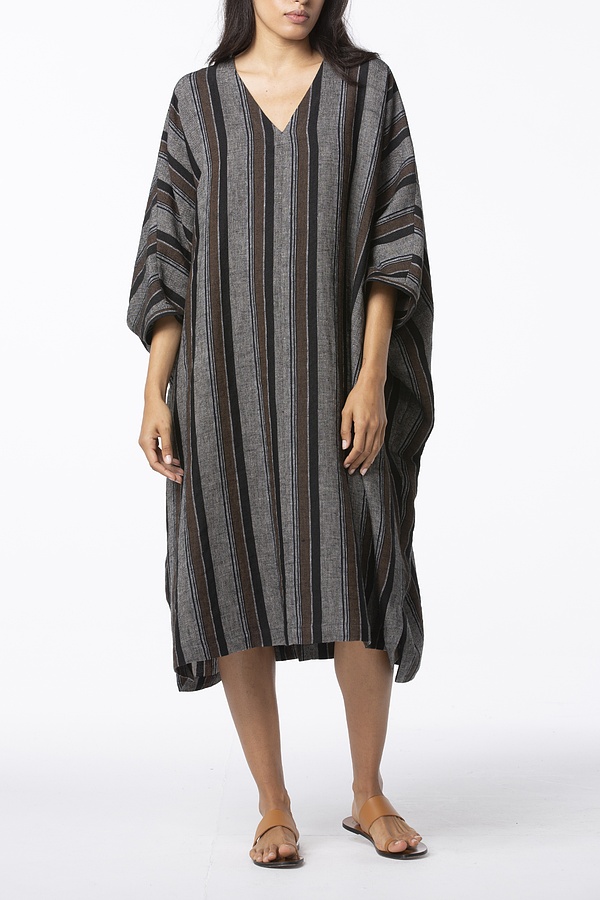 Robe 227 - Structured Linen-Viscose-Mix - 860NUTMEG - 10220110146