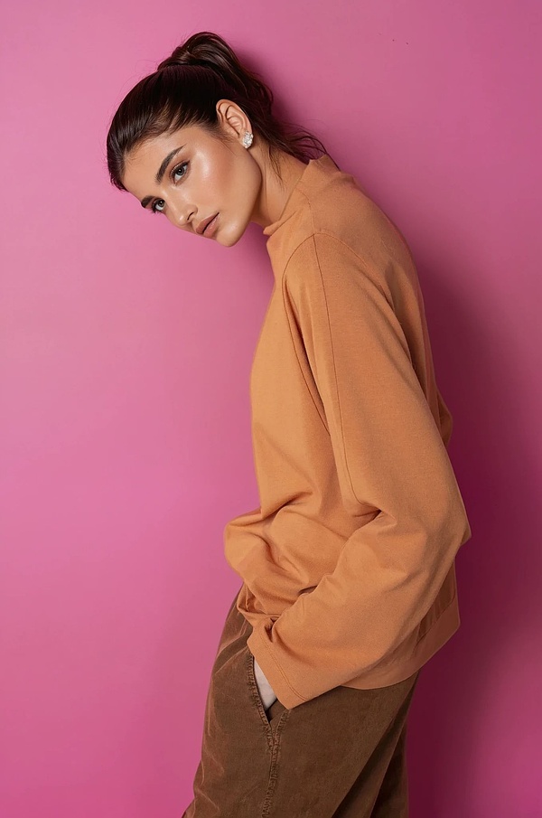 Shirt 307 - Bio-cotton modal jersey - 230TERRACOTTA - 10230710077