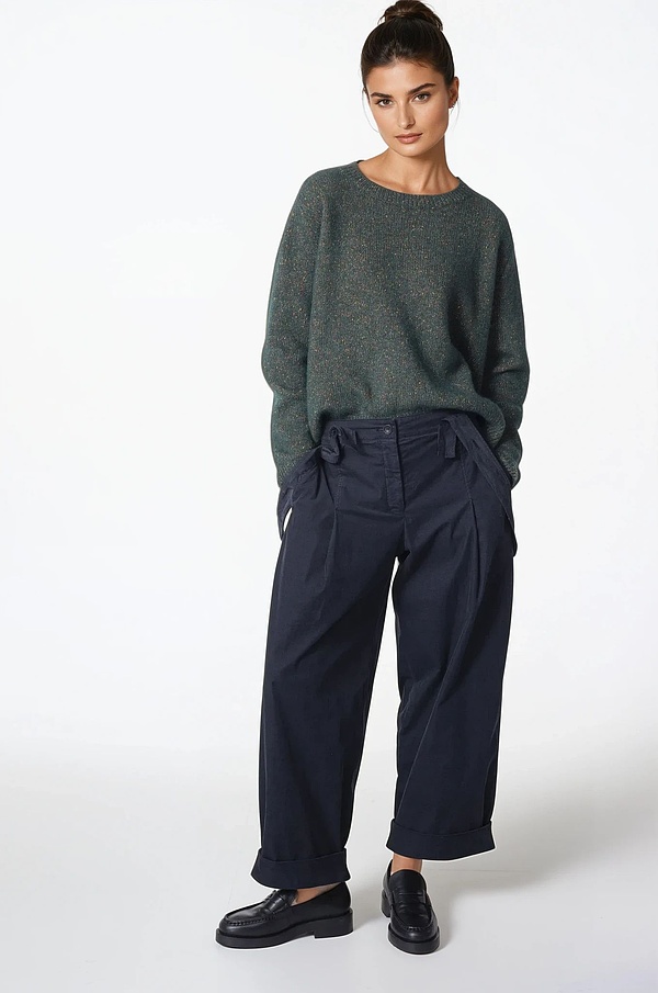 Trousers 312 - Cotton cord with stretch content - 490NAVY - 10230710042