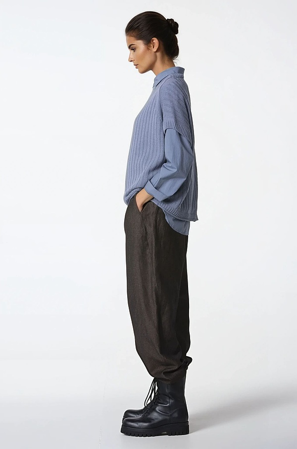 Trousers 319 - Virgin wool - linen mix - 860BARK - 10230710058