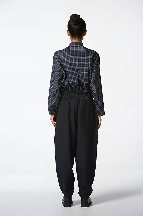 Trousers 319 - Virgin wool - linen mix - 990BLACK - 10230710058