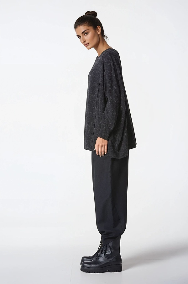 Trousers 319 - Virgin wool - linen mix - 990BLACK - 10230710058