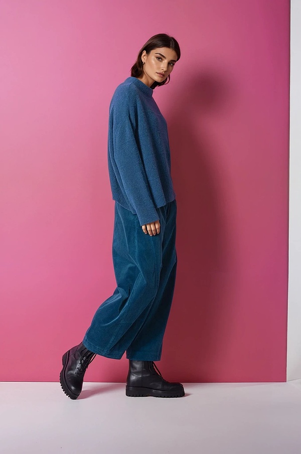Trousers 331 - Cotton cord with stretch content - 562TEAL - 10230710100
