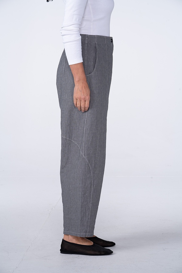 Trousers 517 - Linen Cotton Houndstooth - 910GLASS - 10250110083