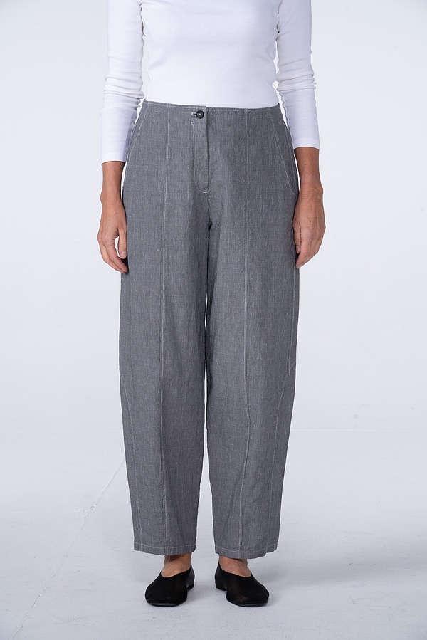 Trousers 517 - Linen Cotton Houndstooth - 910GLASS - 10250110083