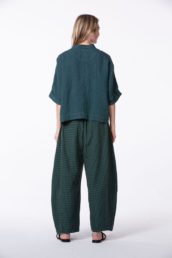 Trousers 518 wash - Linen Cotton Gingham Check Delavé - 670MINERAL - 10250110085