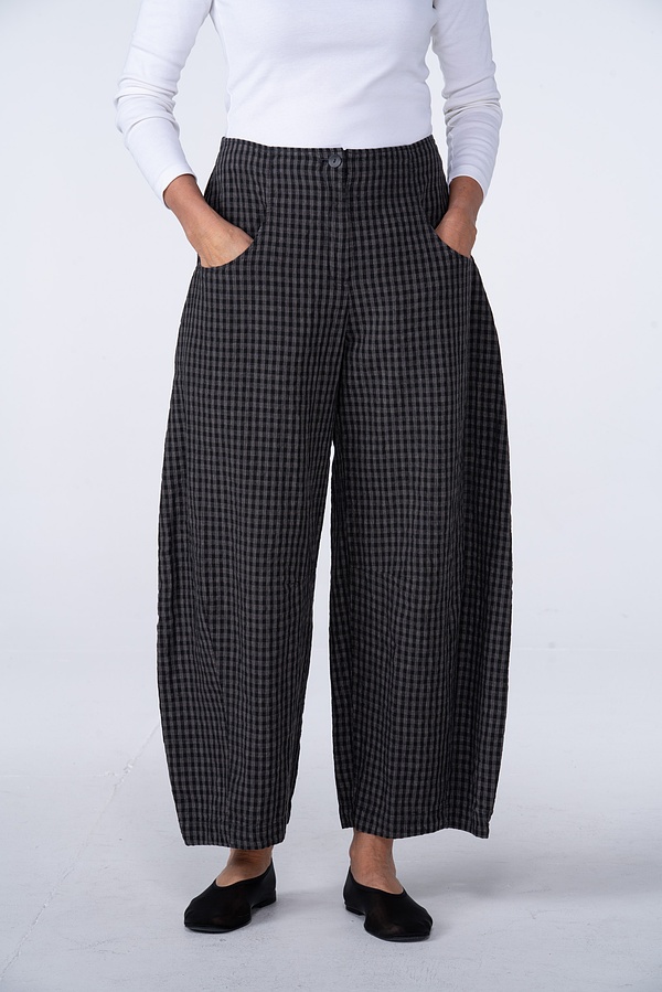 Trousers 518 wash - Linen Cotton Gingham Check Delavé - 880METAL - 10250110085