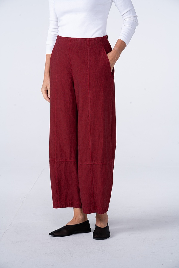 Trousers 522 - Linen Cotton Houndstooth - 350DAHLIA - 10250110097