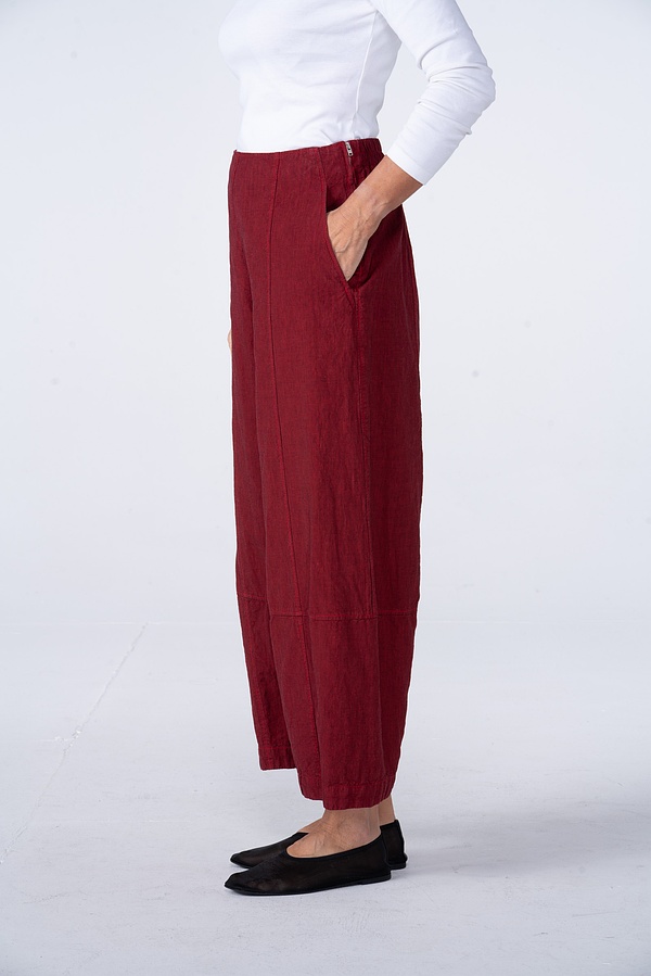 Trousers 522 - Linen Cotton Houndstooth - 350DAHLIA - 10250110097