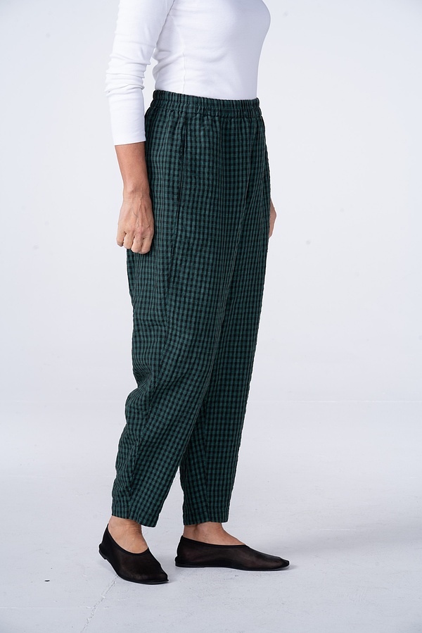 Trousers 524 wash - Linen Cotton Gingham Check Delavé - 670MINERAL - 10250110099