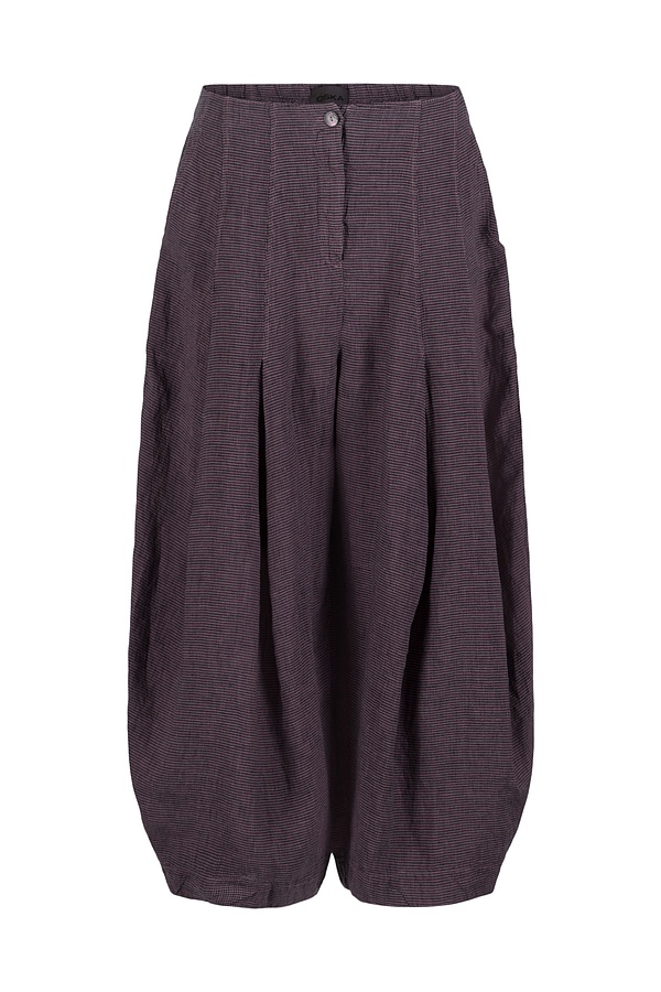 Trousers 531 - Small Gingham Check on Pure Linen - 330ROSEWOOD - 10250110143