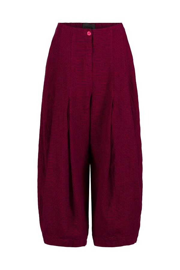 Trousers 531 - Small Gingham Check on Pure Linen - 360ZINNIA - 10250110143