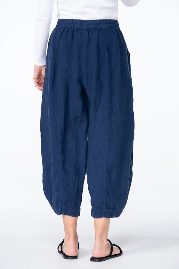 Trousers 531 - Small Gingham Check on Pure Linen - 470ECLIPSE - 10250110143