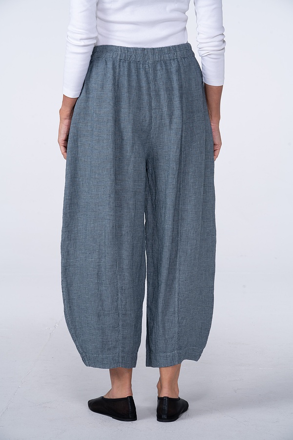Trousers 531 - Small Gingham Check on Pure Linen - 520VAPOUR - 10250110143