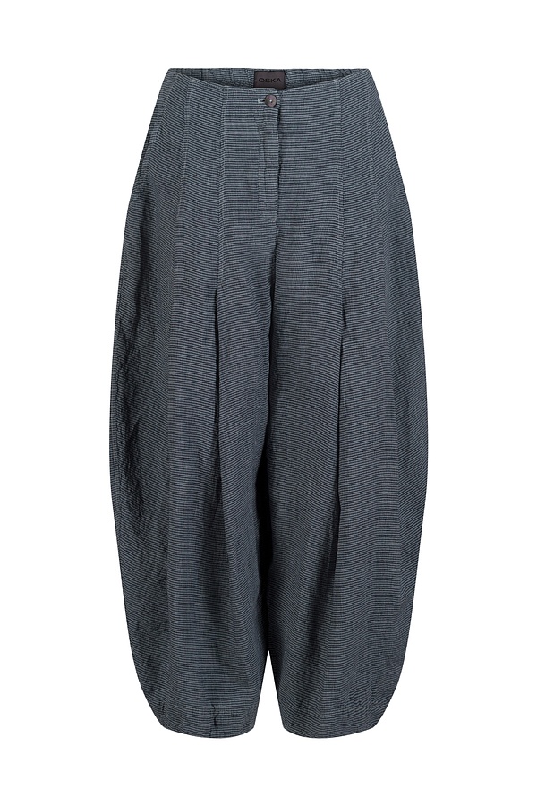 Trousers 531 - Small Gingham Check on Pure Linen - 520VAPOUR - 10250110143