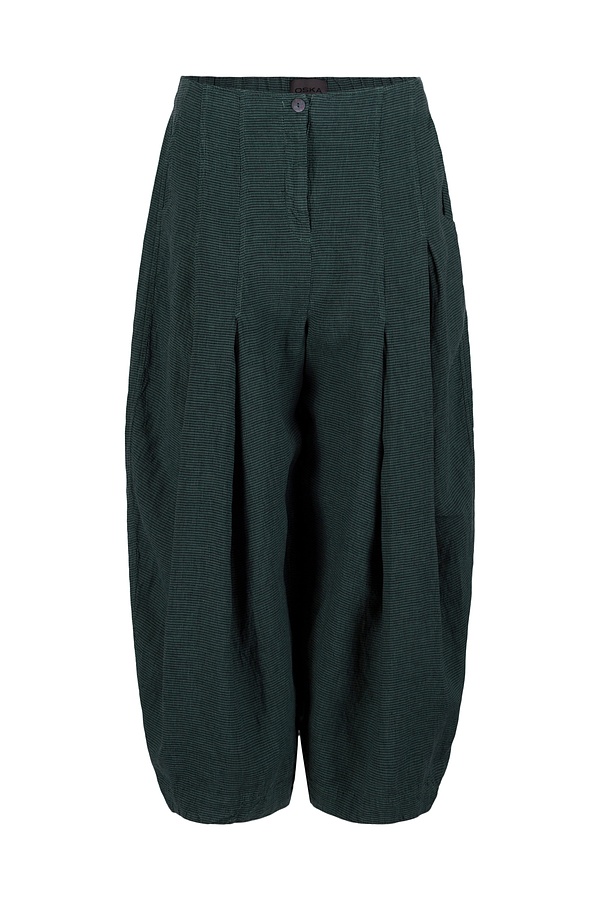 Trousers 531 - Small Gingham Check on Pure Linen - 670MINERAL - 10250110143