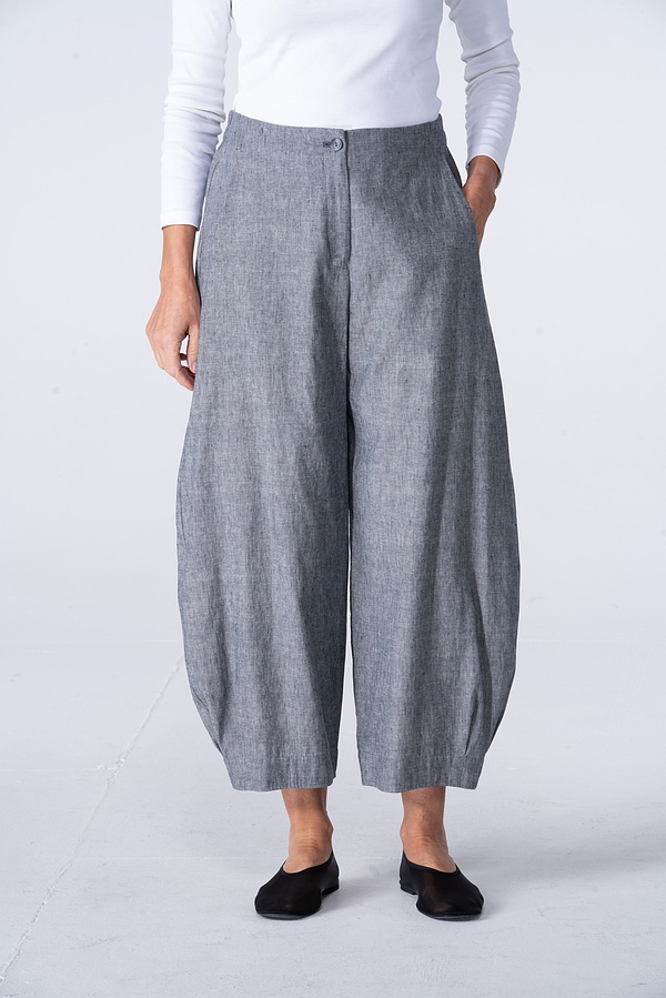 Trousers 536 - Linen Cotton Chambray - 490NAVY - 10250110135