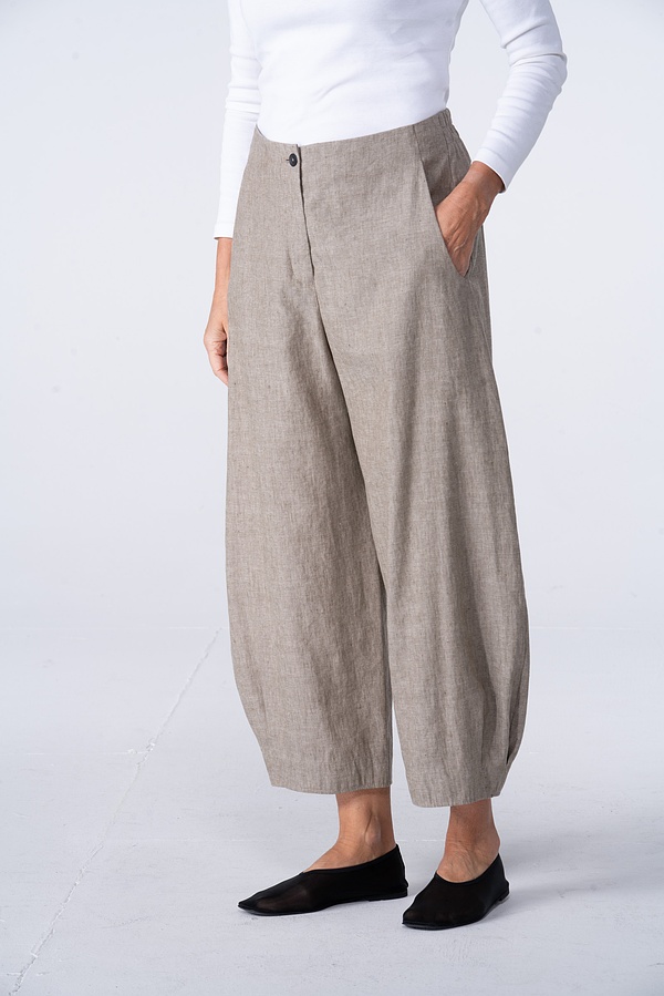 Trousers 536 - Linen Cotton Chambray - 780IVY - 10250110135