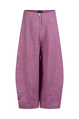 Trousers 545 - Pure Linen Two-tone Herringbone - 370PURPLE - 10250110152