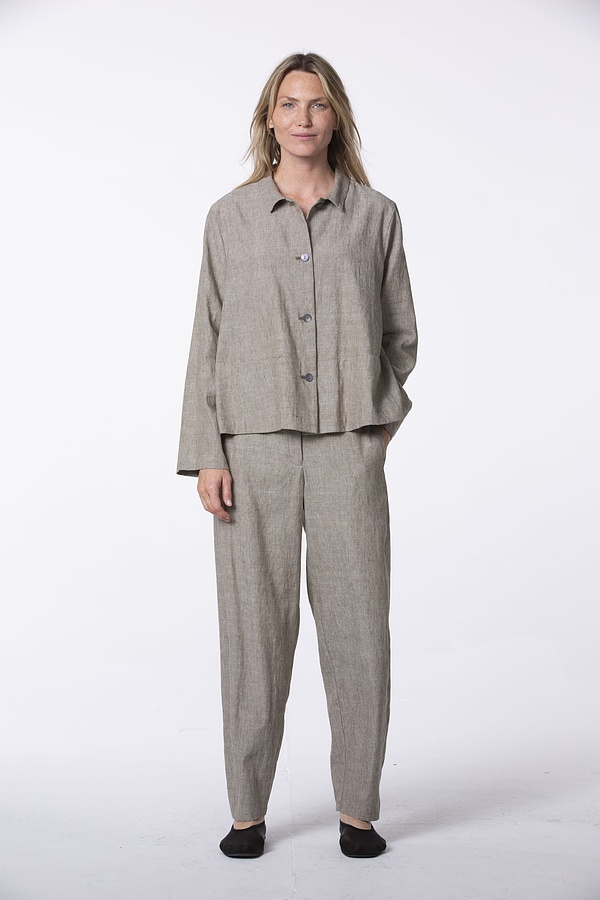Trousers 546 - Linen Cotton Chambray - 780IVY - 10250110159
