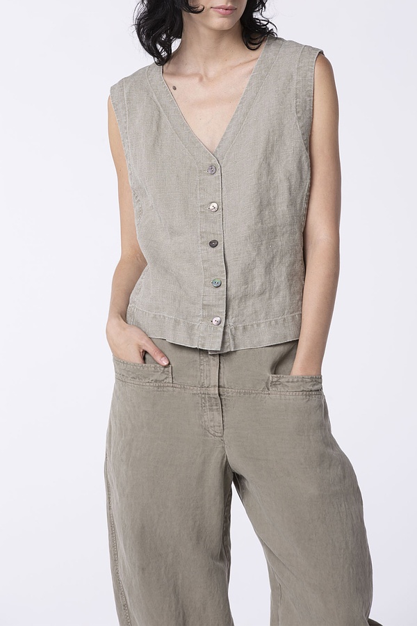 Vest 302 wash - 100% Linnen - 833SAND - 10230110168